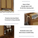 Rattan Shoe Cabinet with Doors, 6-Tier Storage Organizer