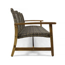 Outdoor 3 Seater Sofa With Rattan Cover - Gray