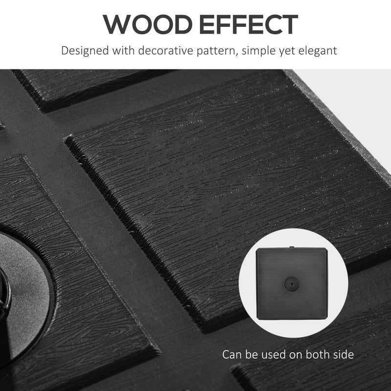 88 lbs. Fillable Umbrella Base with Steel Umbrella Holder for 1.25", 1.5" or 2" Umbrella Poles, Square & Reversible Heavy Duty Market Umbrella Stand, Black