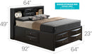 Modern Design Storage Bed With Bookcase Headboard