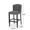 Vienna Contemporary Fabric Tufted Wingback Counter Stools (Set of 2) by HouseOfZazla