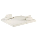 Multifunctional Convertible Sofa Bed With 2 Tumbler Backrests And 2 Pillows, Deep Seat Couch by HouseOfZazla