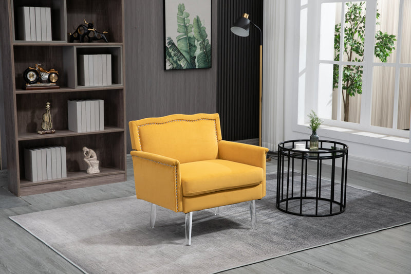 Accent Chair, Living Room Chair / leisure single sofa with acrylic feet