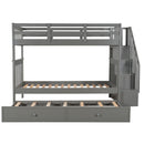 Stairway Bunk Bed With Storage And Guard Rail For Bedroom by Unique Piece Furniture