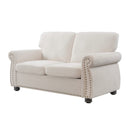 Soft Loveseat, Upholstered 2 Seater Couch, Loose Back Cushions And Turned Legs by HouseOfZazla