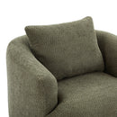 360° Swivel Barrel Sofa Chair With Throw Pillow, Upholstered Accent Chair by HouseOfZazla