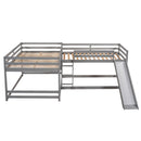 L-Shaped Bunk Bed With Slide And Short Ladder by HouseOfZazla
