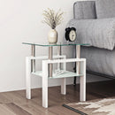 Modern Tempered Glass Tea Table, End Square Table For Living Room by HouseOfZazla