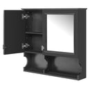 Wall Mounted Mirror Medicine Cabinet, Bathroom Storage With Doors And Open Shelves by HouseOfZazla