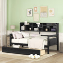 Daybed, Slat Support, With Bedside Shelves And 2 Drawers