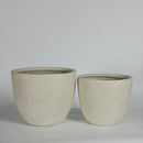 Round Concrete Planter Set of 2, Large Outdoor Indoor Handmade Rustic Decorative Planter Pots with Drainage Holes by HouseOfZazla