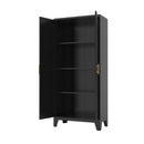 Shapely Doors Cabinet, Metal Storage Cabinet With Doors And Adjustable Shelves by Unique Piece Furniture