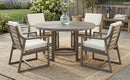 Outdoor Dining Set 5-Piece Patio Table and Chairs with Umbrella Hole