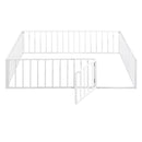 Metal Floor Bed Frame With Fence And Door by Unique Piece Furniture