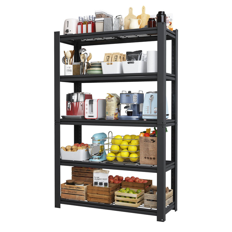 Heavy Duty 5 Tier Adjustable Metal Mesh Storage Rack With 2000 Lbs Capacity - Brushed Nickel, photo 10 of 19