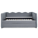 Gingham Daybed With USB Charging Port, Wave-Shaped Design