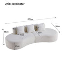 Curved Boneless Couch, Half Moon Sofa, 5 Seat Couch With High Density Foam Filled For Living Room - White by Unique Piece Furniture