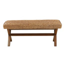 Bench With Water Hyacinth Seat - Brown by HouseOfZazla