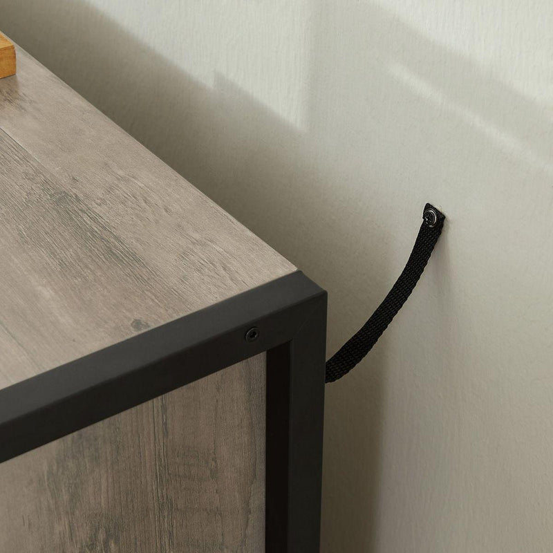 Wood Dresser with 7 Drawers, Wooden Storage Closet for Bedroom, Solid Clothes Cabinet with Sturdy Steel Frame, 48.58"Wx15.75"Dx31.22"H, 48 inch, Rustic Grey