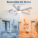 Flush Mount Ceiling Fans With LED Light And Remote Control, 5 Blades by HouseOfZazla
