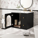 Wall-Mounted Bathroom Vanity Set With Sink, 2 Drawers And Soft-Close Door by Unique Piece Furniture