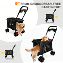 Pet Stroller Foldable 4-Wheel Design with Breathable Mesh by HouseOfZazla