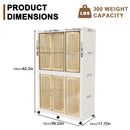 Portable Wardrobe Closet Storage Organizer For Clothes, 6 Magnetic Doors With 6 Cubes & 2 Hanging Rods, 6 Hangers - Cream White by HouseOfZazla