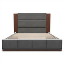 Modern Upholstered Platform Bed With Extended Headboard by HouseOfZazla