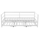 Industrial Metal Daybed With Adjustable Pop Up Trundle And LED Strip