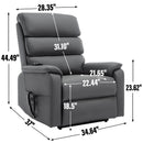 Grey Cat-Proof Leather Dual Motor Infinite Position Power Lift Recliner Chair