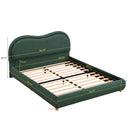 Upholstered Platform Bed Frame With Curved Headboard by HouseOfZazla
