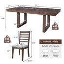 Extendable Dining Set, Farmhouse Extendable Table With Upholstered Chairs by HouseOfZazla