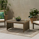 Acacia Wood Rectangular Patio Coffee Table for Outside