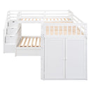 L Shaped Bunk Bed With 3 Drawers, Portable Desk And Wardrobe by HouseOfZazla