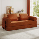 Convertible Sleeper Sofa Bed With Cylindrical Pillow, Fixed Shape Frame by Unique Piece Furniture