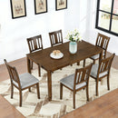 6 Pieces Kitchen Dining Set, Rectangular Wooden Dining Table With 4 Upholstered Chairs And A Bench by Unique Piece Furniture