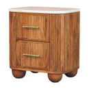 Artisan Furniture Solid Wood Aurora Marble Nightstand