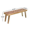 Artisan Handcrafted Mango Wood Bench Rustic Boho Style - Natural by HouseOfZazla