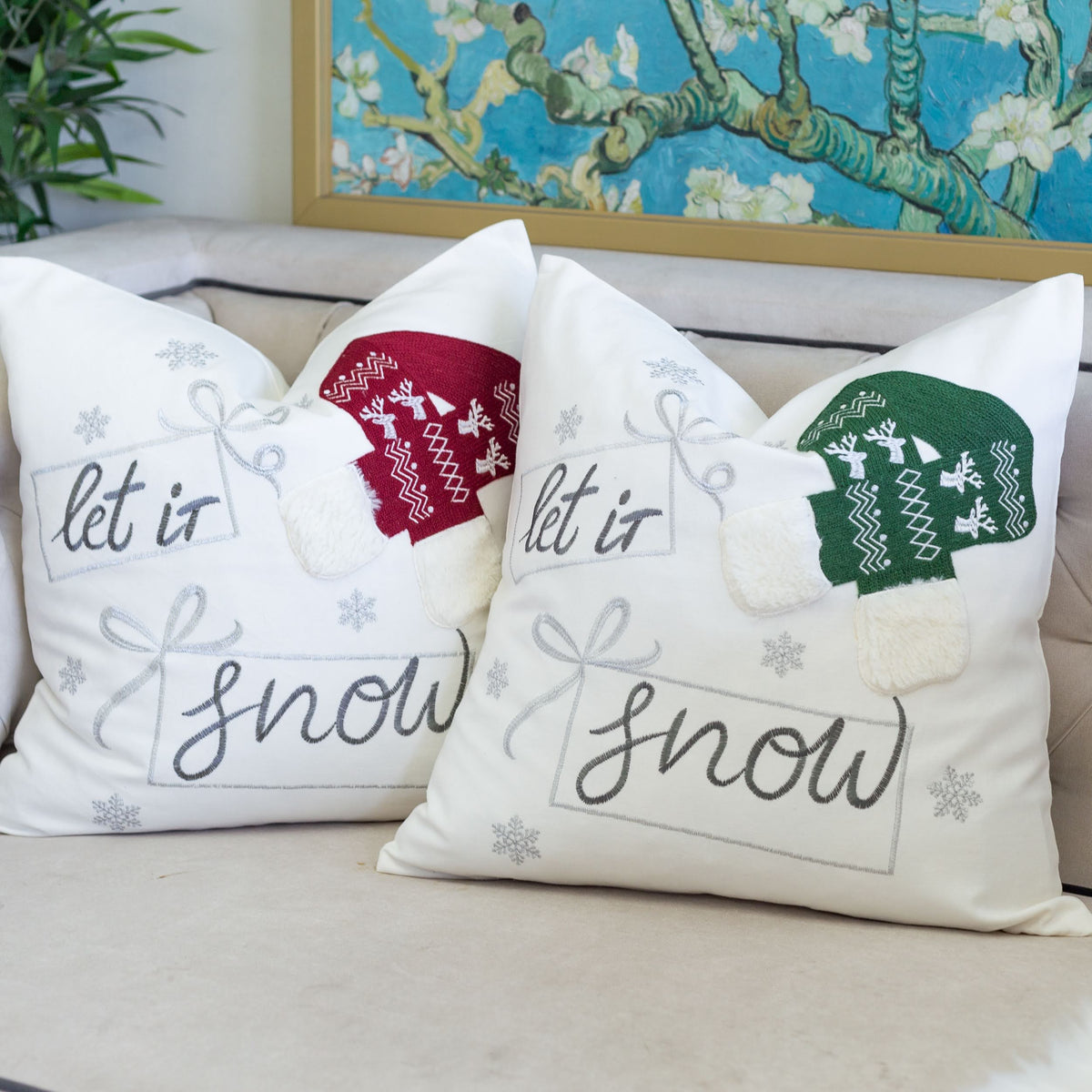 Let It Snow Christmas Throw Pillow, photo 8 of 10