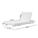White Acacia Solid Wood Outdoor Chaise Lounge