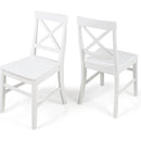 Acacia Wood Dining Chairs, White