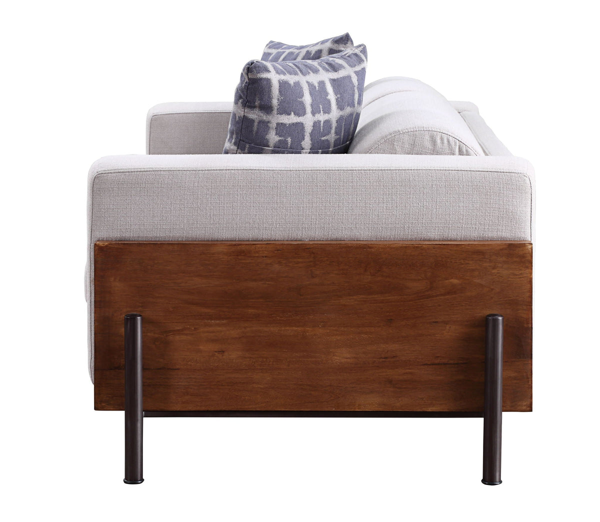 Pelton - Loveseat With 2 Pillows - Fabric & Walnut, photo 4 of 5