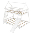 Twin Over Queen House Bunk Bed With Climbing Nets And Climbing Ramp by HouseOfZazla