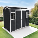 8x4ft Outdoor Resin Garden Shed with Floor and 2 Windows by HouseOfZazla