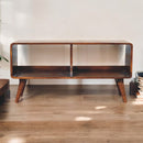 Solid Wood Curved Chestnut Media Unit