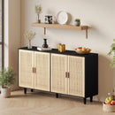 Elegant And Functional Rattan Decorative Storage Cabinet With 4 Doors by HouseOfZazla