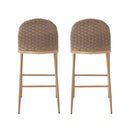 Farmhouse Barstools Set of 2, Upholstered Armless Iron Counter Stools