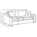 Chelan - 2 Piece Upholstered Sloped Arm Sofa Set - White