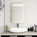 Rectangle Medicine Cabinet Mirror Bathroom Mirror With Storage Wall Mounted Medicine Mirror Cabinet With LED - Gold by HouseOfZazla