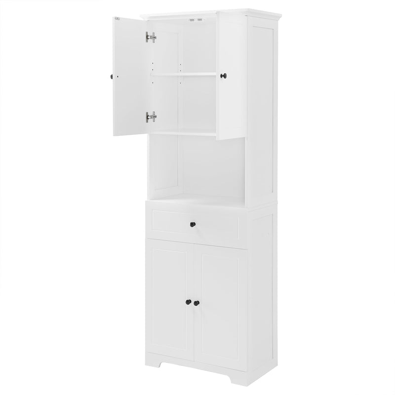 Walker Edison | White Tall Bathroom Storage Cabinet